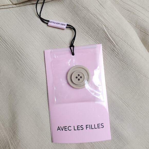 Avec Les Filles Slub Business One-Button Blazer M Casual Minimalist Office - Picture 9 of 11